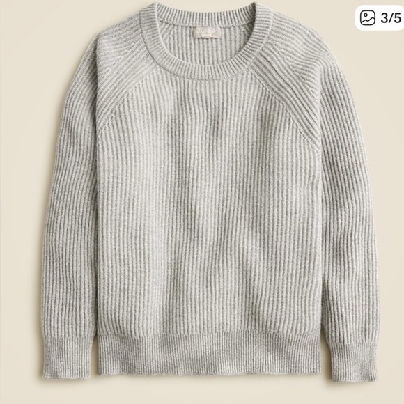 J Crew Ribbed cashmere oversized crewneck sweater BB402 - Picture 1 of 7